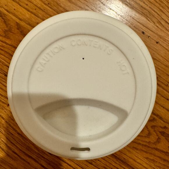 Starbucks 2010 CHRISTMAS White Travel Mug Silicone Lid Red Snowflakes Coffee Cup - Picture 9 of 14